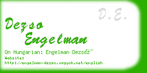 dezso engelman business card